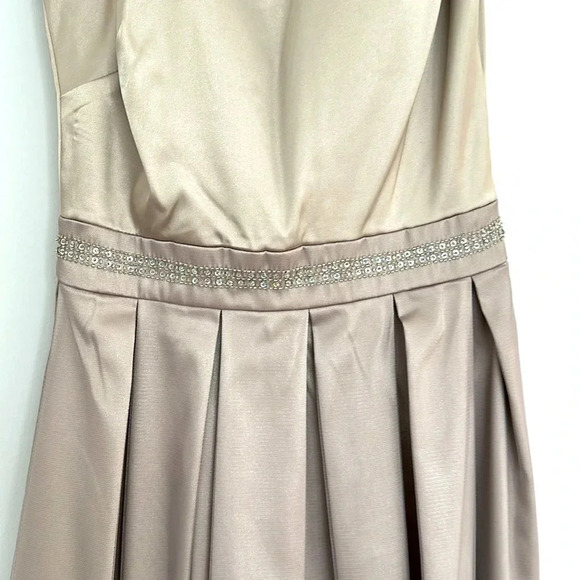 NWT David's Bridal Champagne One Shoulder Party Dress Sz 4 - Picture 2 of 7